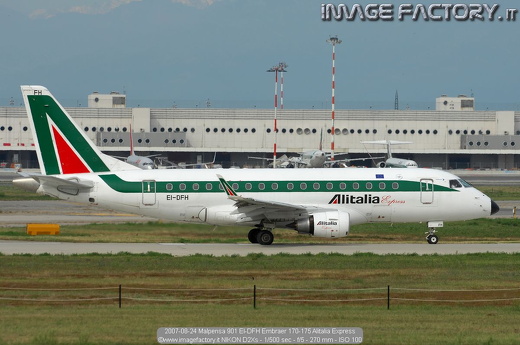 2007-08-24 Malpensa 901 EI-DFH Embraer 170-175 Alitalia Express